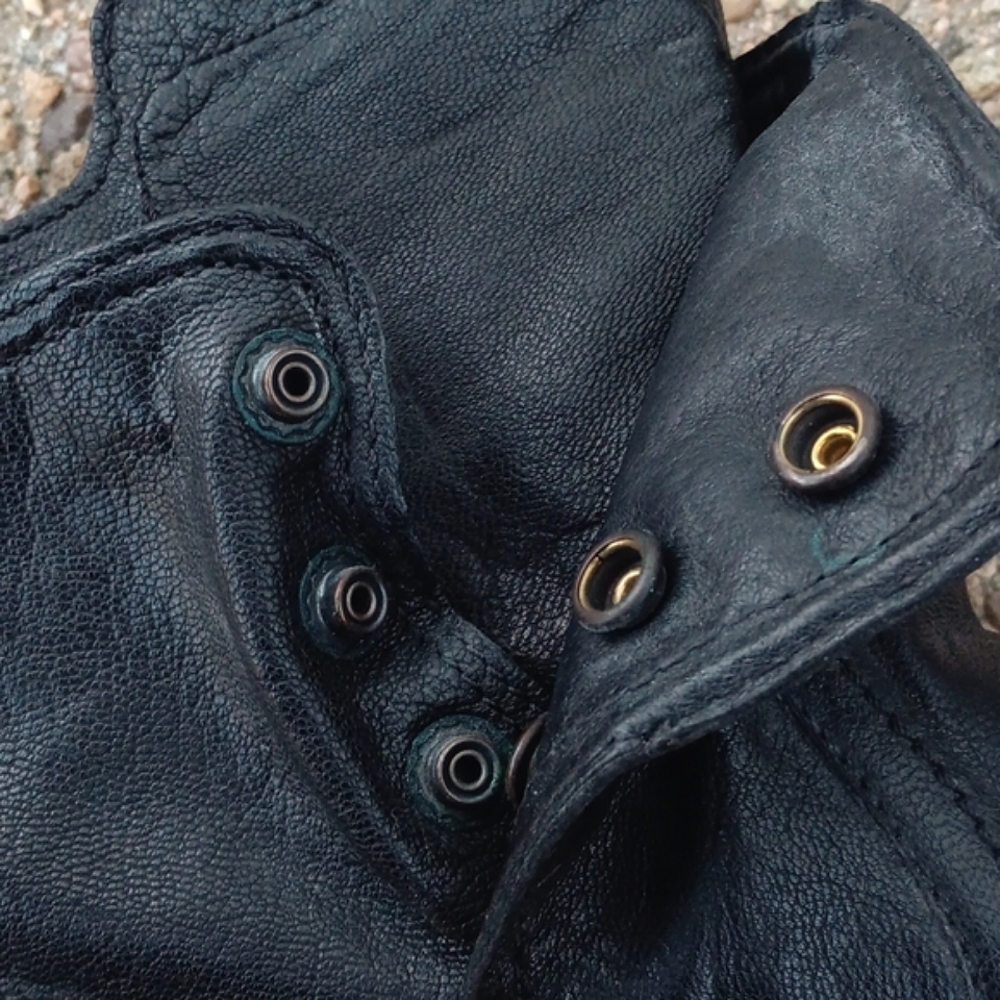 Vera Wang Ozita black leather boots women's sz 10 - Picture 9 of 12